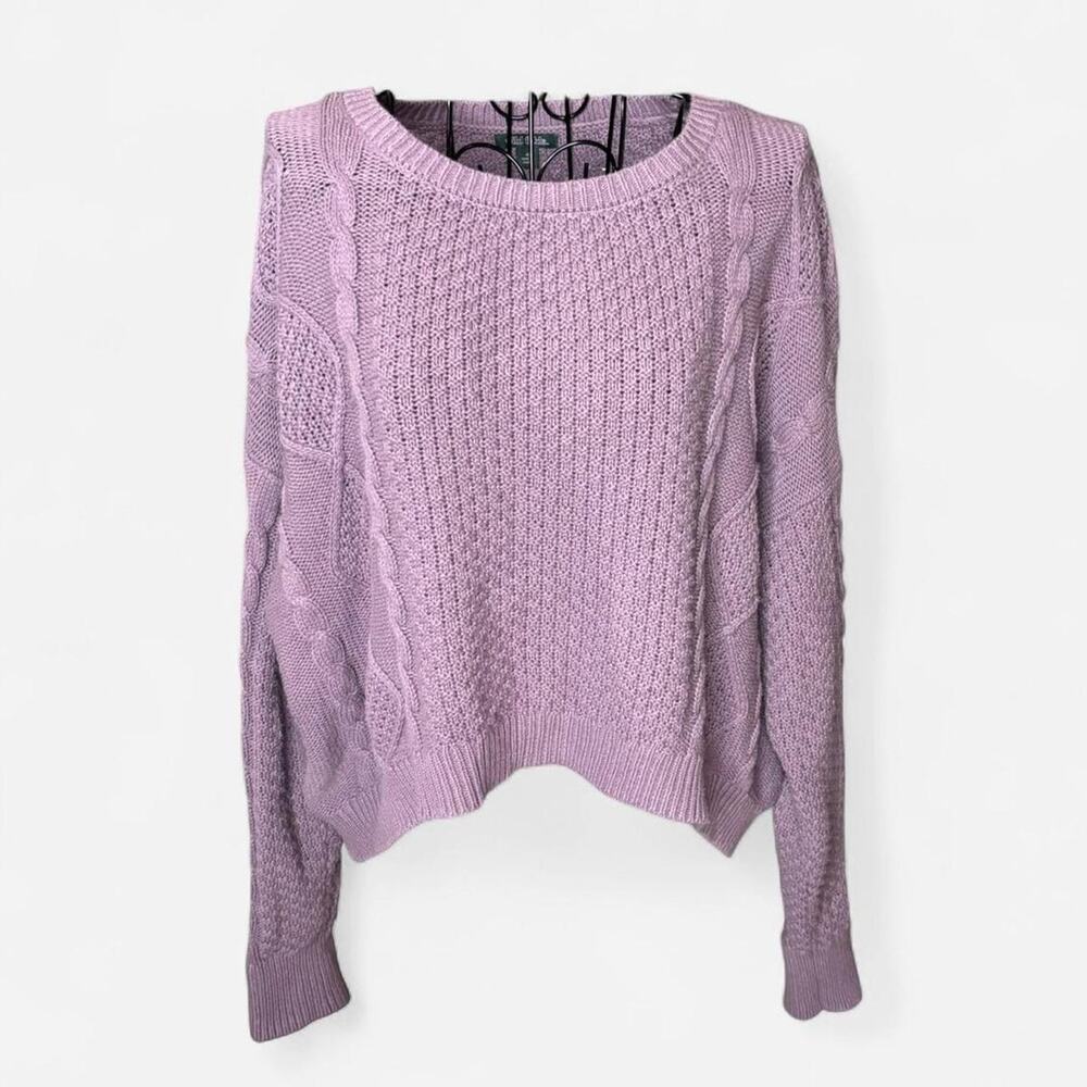Wild Fable Lavender Open Knit Chunky Pullover Sweater XL
